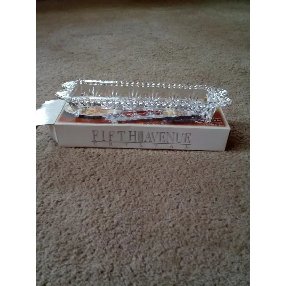 Fifth Avenue LTD Crystal Portico Footed Cracker Tray Dish 12